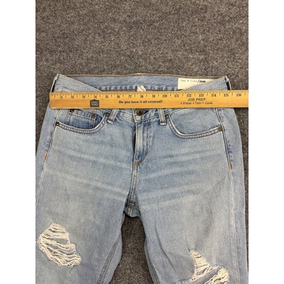 Rag & Bone Boyfriend Jeans Women's 26 Blue Denim Distressed Released Hem - Picture 4 of 9